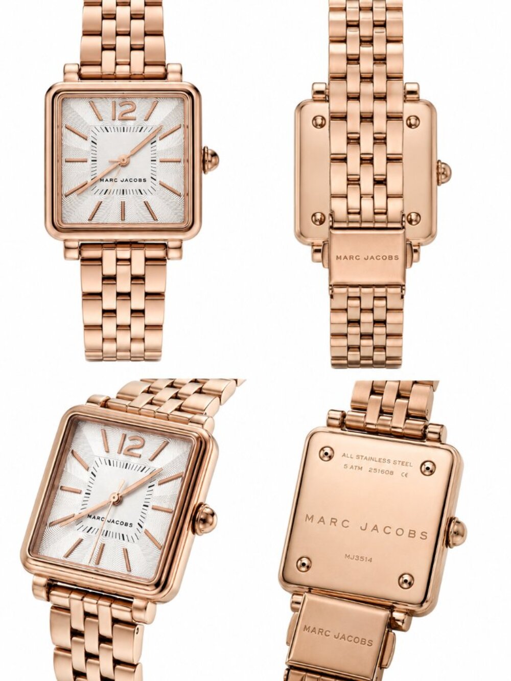 Marc Jacobs MJ3514 Rose Gold-Tone Square Watch